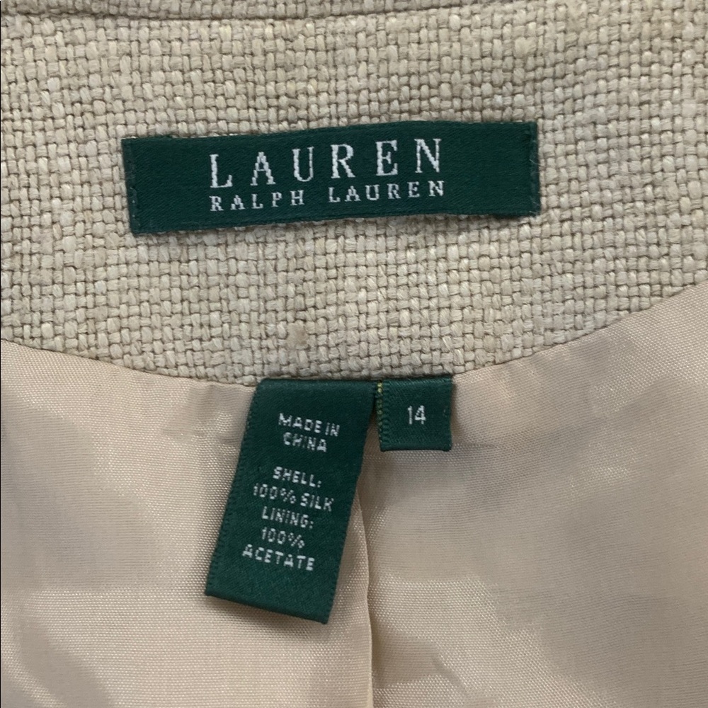 Ralph Lauren Tan Silk Jacket/Blazer size 14 - Picture 8 of 17